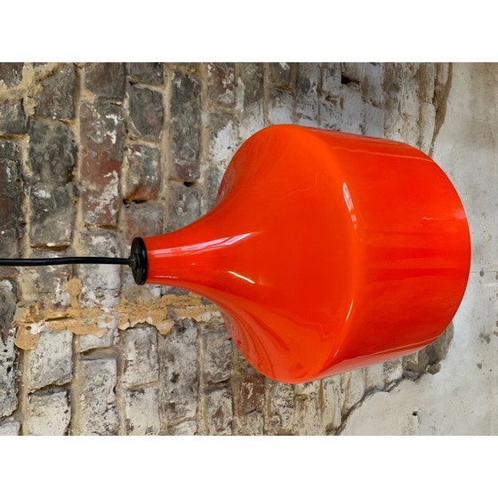 Image 1 of Vintage orange opaline glass pendant lamp, 1970