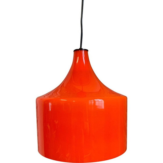 Image 1 of Vintage orange opaline glass pendant lamp, 1970