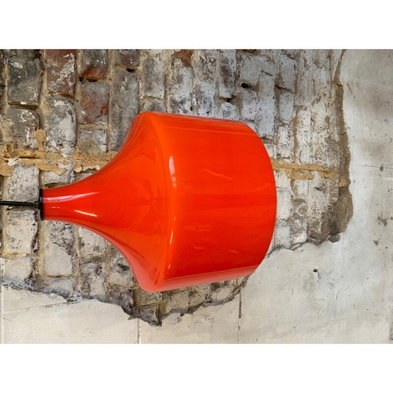 Image 1 of Vintage orange opaline glass pendant lamp, 1970