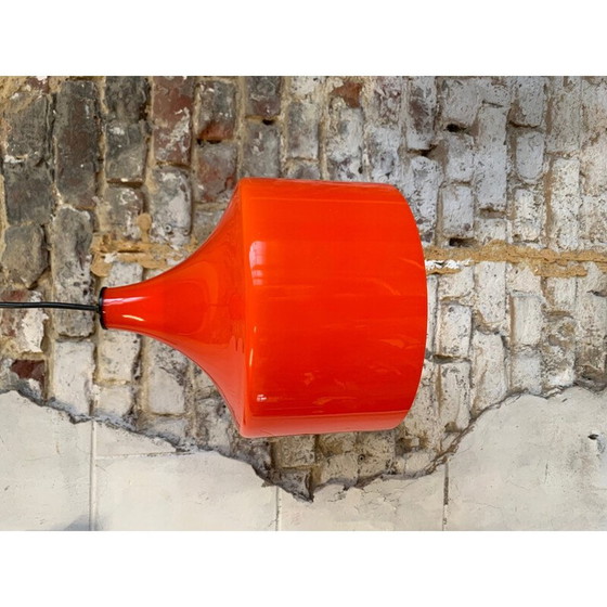 Image 1 of Vintage orange opaline glass pendant lamp, 1970