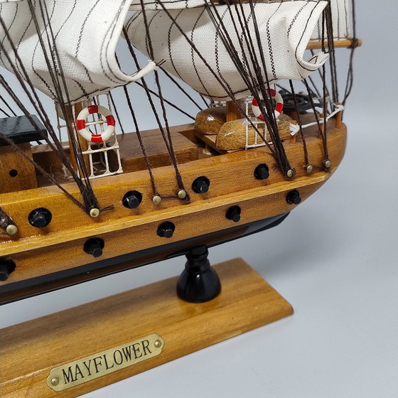 Image 1 of 1970S Astonishing Mayflower Model Ship. Handmade. Made In England