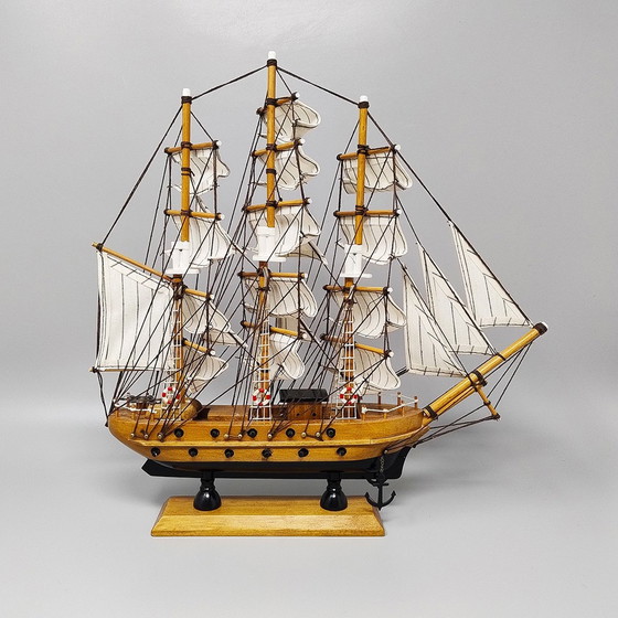 Image 1 of 1970S Astonishing Mayflower Model Ship. Handmade. Made In England