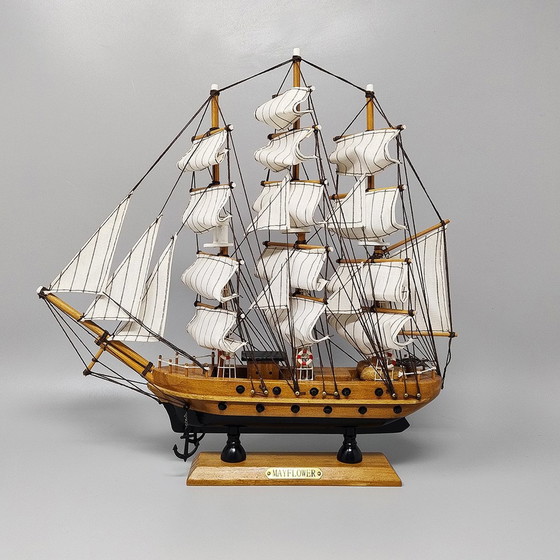 Image 1 of 1970S Astonishing Mayflower Model Ship. Handmade. Made In England