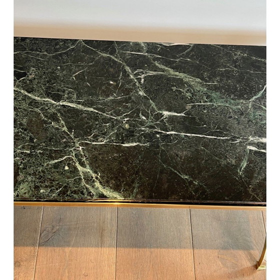 Image 1 of Vintage coffee table in brass and green marble for Maison Jansen, France 1940