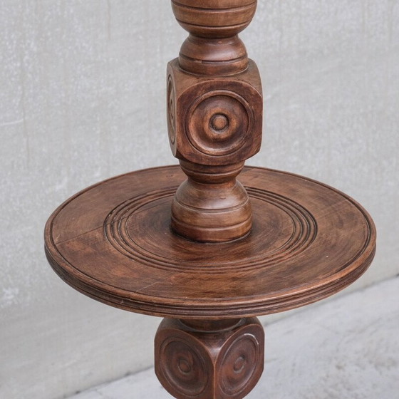 Image 1 of Lampada da terra in legno di quercia di metà secolo, Francia anni '40