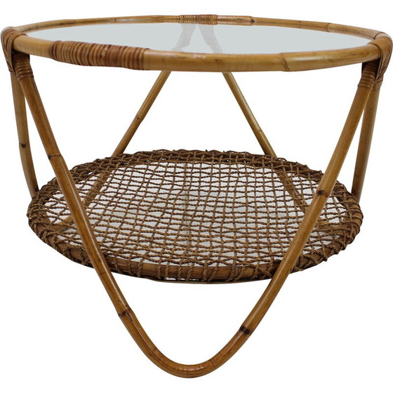 Image 1 of Vintage wood and glass table by Jan Kalous for Uluv, Czechoslovakia 1960