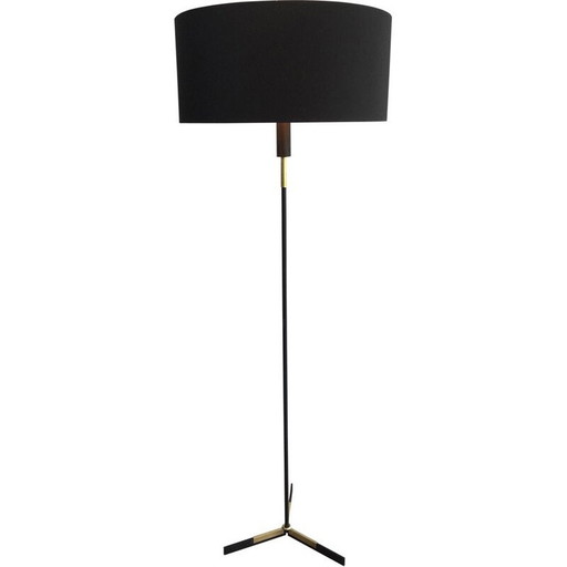 Vintage metal and brass floor lamp, 1950