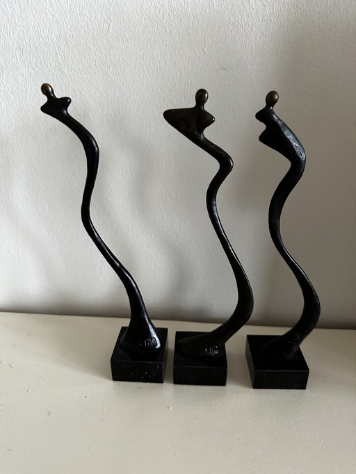 3x Corry Ammerlaan sculpture