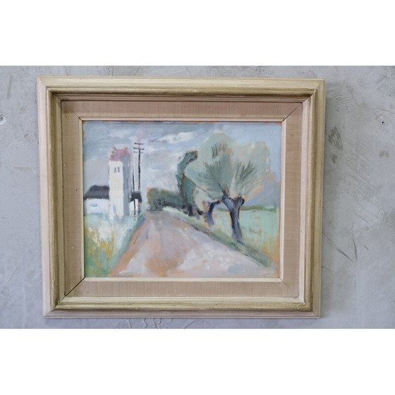 Image 1 of Dipinto vintage scandinavo con guazzo moderno di John Börén, Svezia 1950