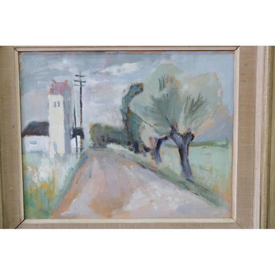 Image 1 of Dipinto vintage scandinavo con guazzo moderno di John Börén, Svezia 1950