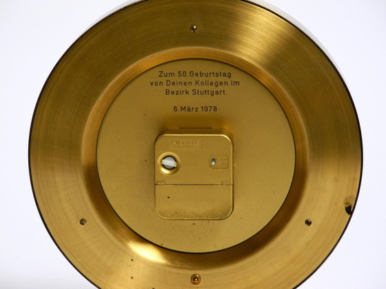 Image 1 of Large Heavy Battery-Operated Brass World Clock By Heinrich Johannes Möller For Kienzle | From 1978