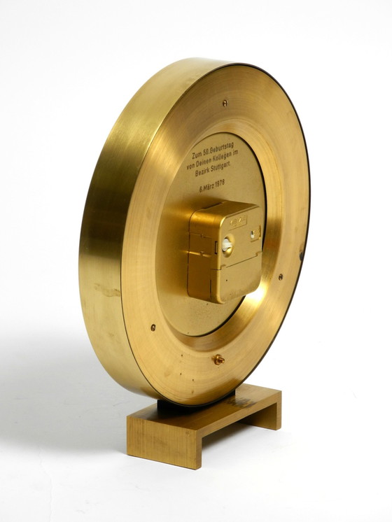 Image 1 of Large Heavy Battery-Operated Brass World Clock By Heinrich Johannes Möller For Kienzle | From 1978