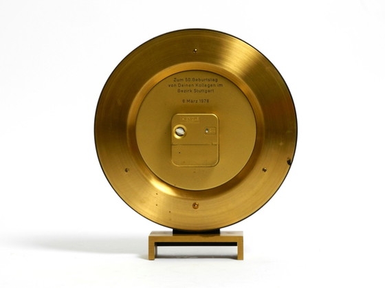 Image 1 of Large Heavy Battery-Operated Brass World Clock By Heinrich Johannes Möller For Kienzle | From 1978