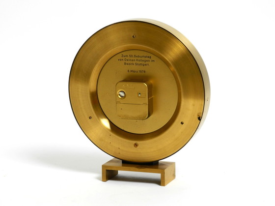 Image 1 of Large Heavy Battery-Operated Brass World Clock By Heinrich Johannes Möller For Kienzle | From 1978