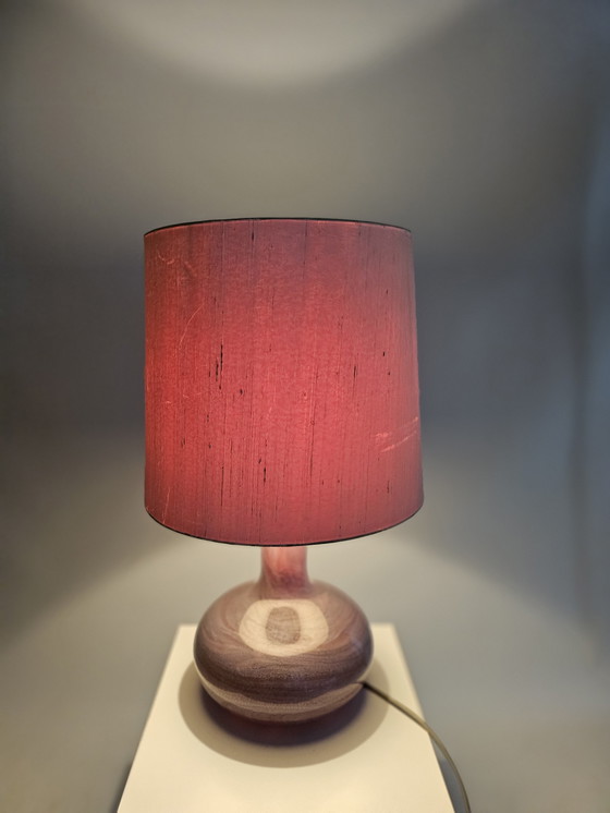 Image 1 of Holmegaard Design table lamp glass base purple