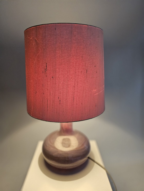 Image 1 of Holmegaard Design table lamp glass base purple