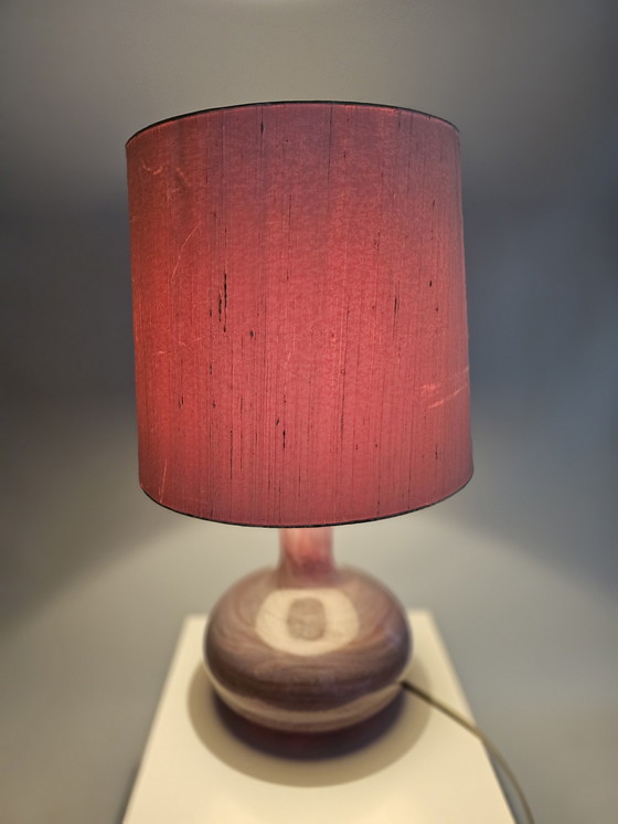 Image 1 of Holmegaard Design table lamp glass base purple