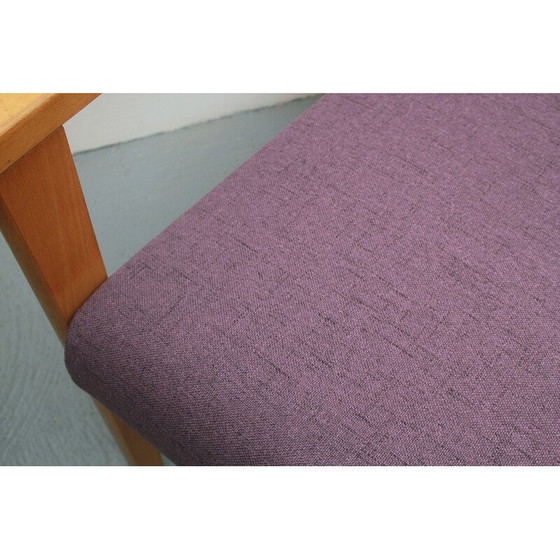 Image 1 of Poltrona vintage in legno e tessuto viola, 1960