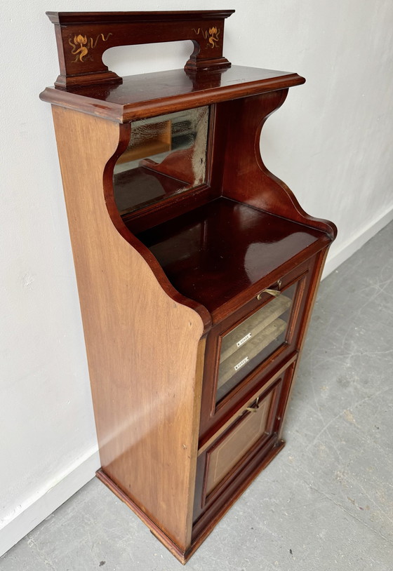 Image 1 of Antique Mahogany Music Cabinet