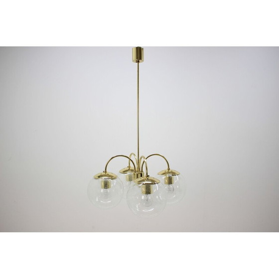 Image 1 of Lampadario vintage in vetro e metallo di Kamenicky Senov, 1980