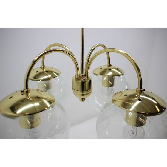 Image 1 of Lampadario vintage in vetro e metallo di Kamenicky Senov, 1980