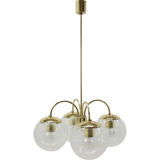 Image 1 of Lampadario vintage in vetro e metallo di Kamenicky Senov, 1980