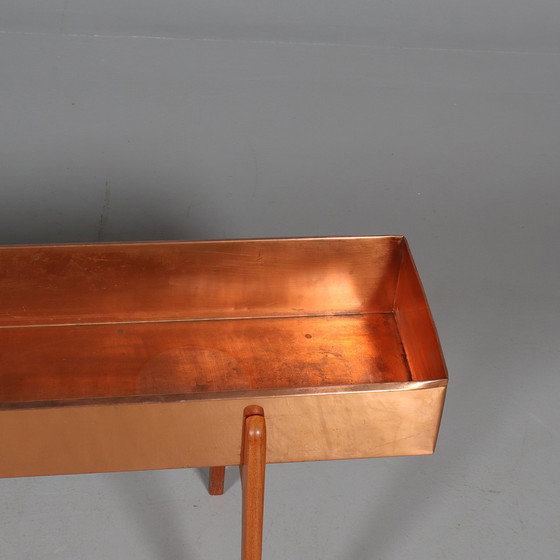 Image 1 of Scandinavian planter in copper and teak