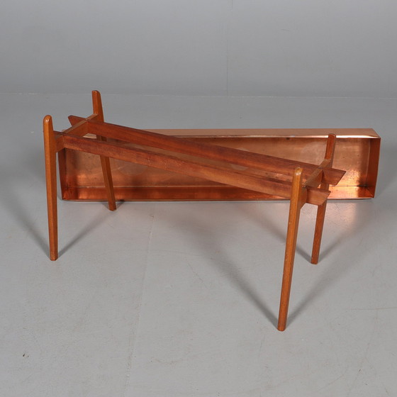 Image 1 of Scandinavian planter in copper and teak