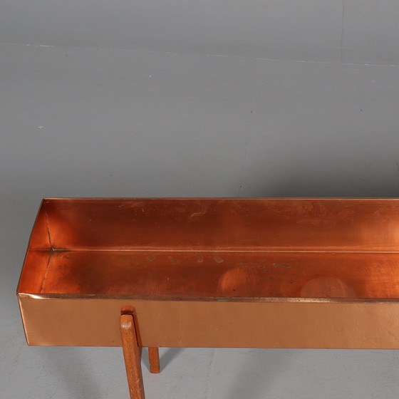 Image 1 of Scandinavian planter in copper and teak