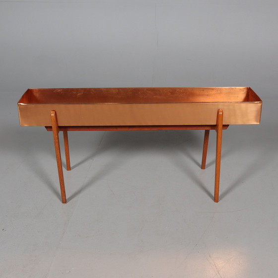 Image 1 of Scandinavian planter in copper and teak