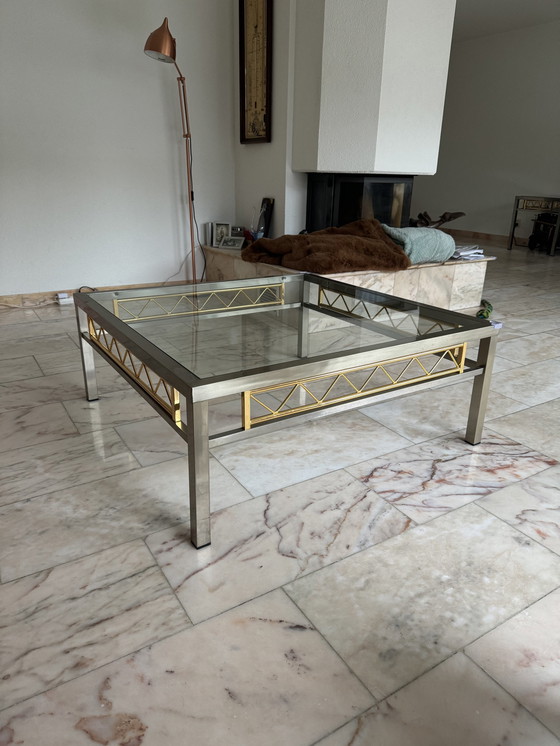 Image 1 of Vintage Brass + Brushed Steel Table Set