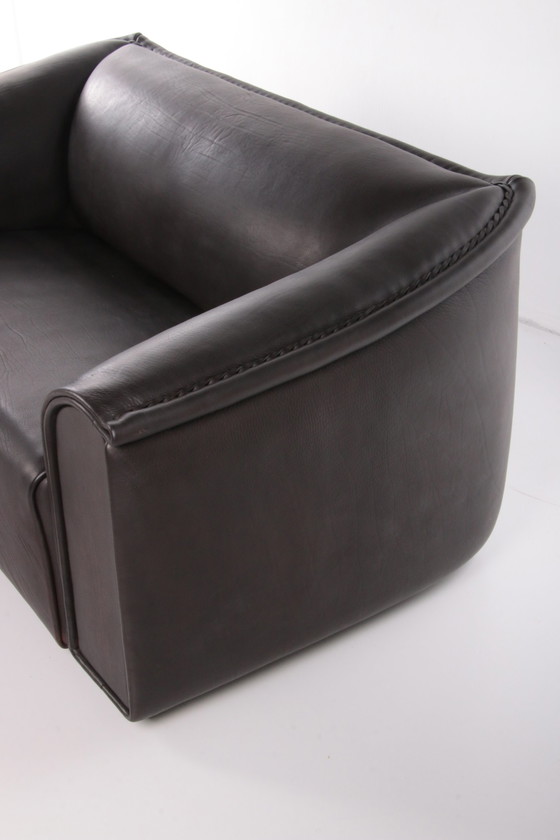 Image 1 of De Sede DS47 Two-seater black heavy Buffalo leather Switzerland 1970