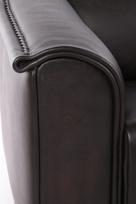 Image 1 of De Sede DS47 Two-seater black heavy Buffalo leather Switzerland 1970