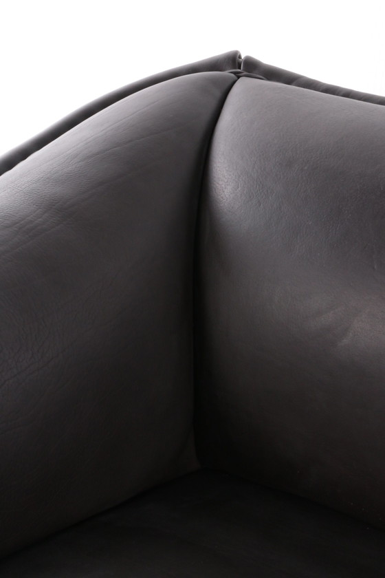 Image 1 of De Sede DS47 Two-seater black heavy Buffalo leather Switzerland 1970