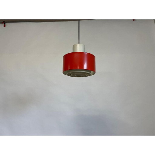 Vintage pendant lamp in steel and aluminum by Josef Mara for Napako, Czechoslovakia 1960