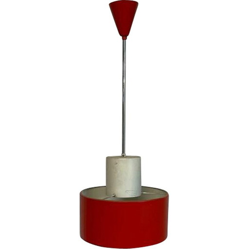 Vintage pendant lamp in steel and aluminum by Josef Mara for Napako, Czechoslovakia 1960