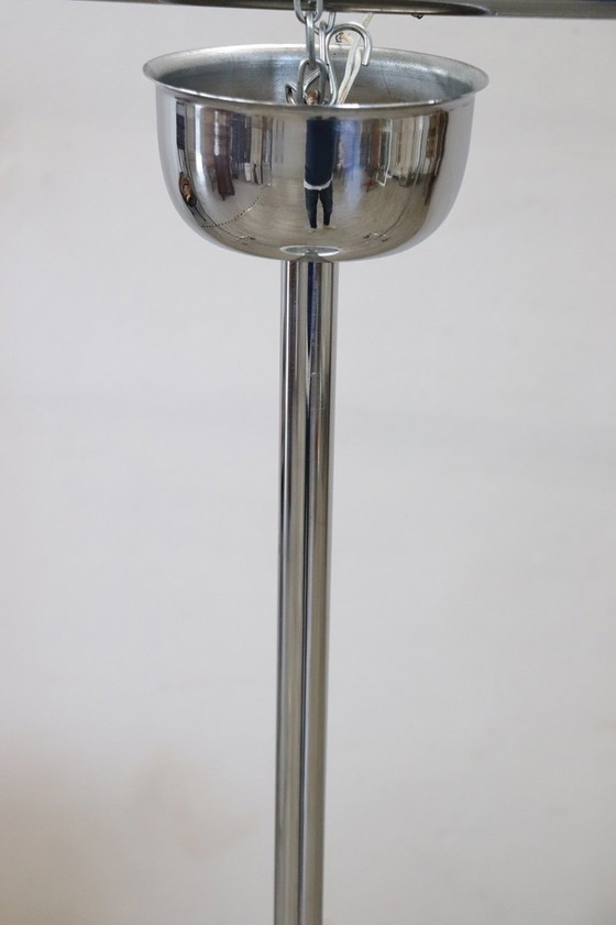 Image 1 of Glass And Chrome Pendant Light, Italy 1960S