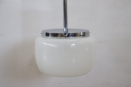 Image 1 of Glass And Chrome Pendant Light, Italy 1960S