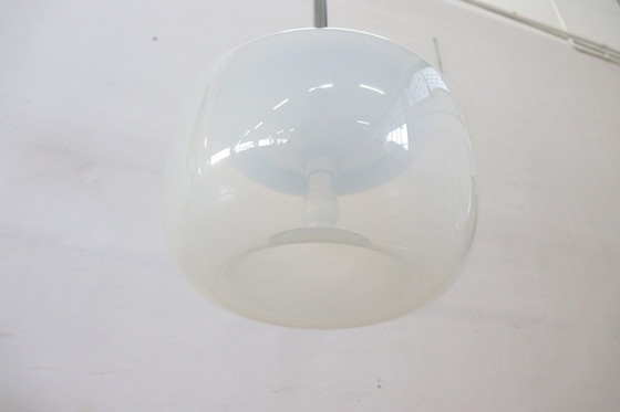 Image 1 of Glass And Chrome Pendant Light, Italy 1960S