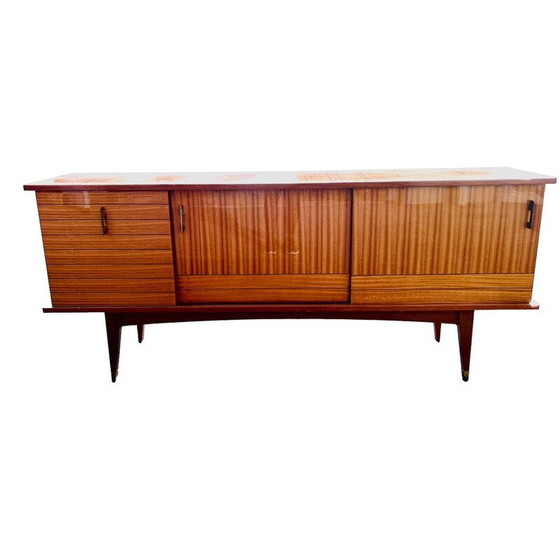 Image 1 of Vintage sideboard in teak veneer and glass