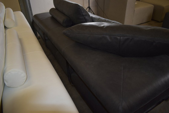 Image 1 of Leather sofa chaise longue recliner sofa couch