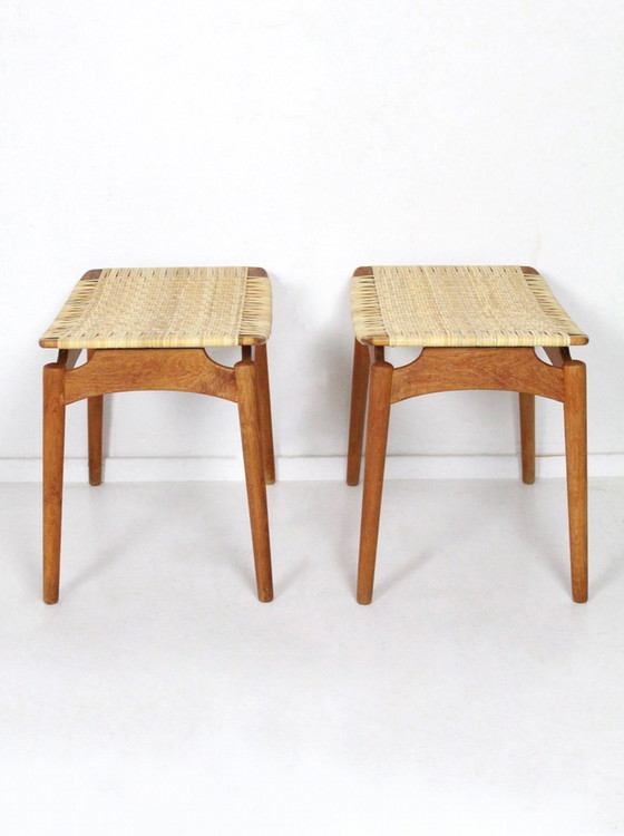 Image 1 of Teak wooden stool by Sigfred Omann for Ølholm Møbelfabrik Denmark