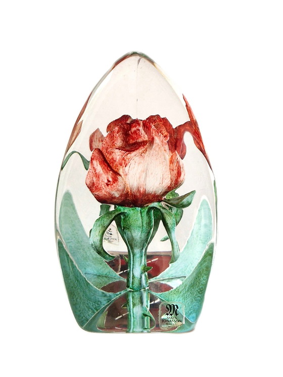 Image 1 of Mats Jonasson - Glass Sculpture Rose - Large Size