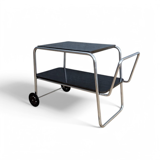 Bauhaus Tubular Steel Serving Cart By Robert Slezák, 1930S