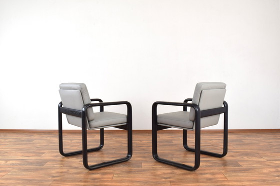 Image 1 of Mid-Century Leather Lounge Chairs By Burkhard Vogtherr For Rosenthal, 1970S, Set Of 2