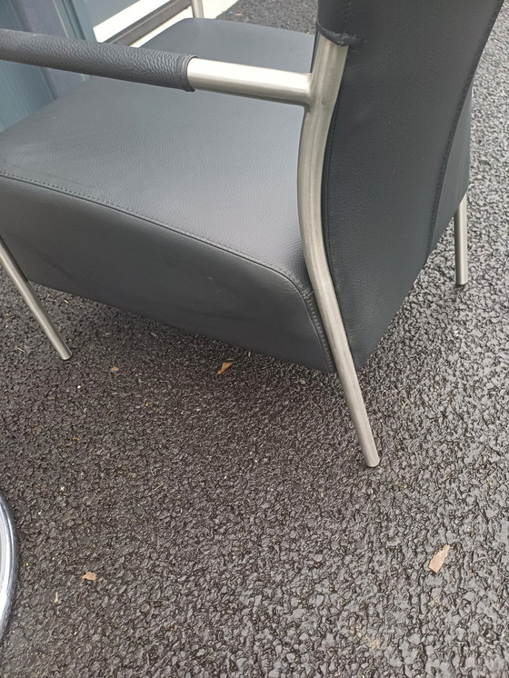 Image 1 of Sillón de cuero negro de Movani