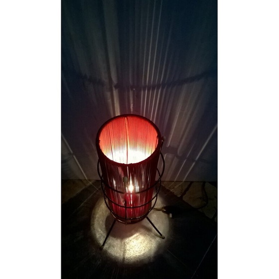 Image 1 of Vintage table lamp with brass tripod base, 1950