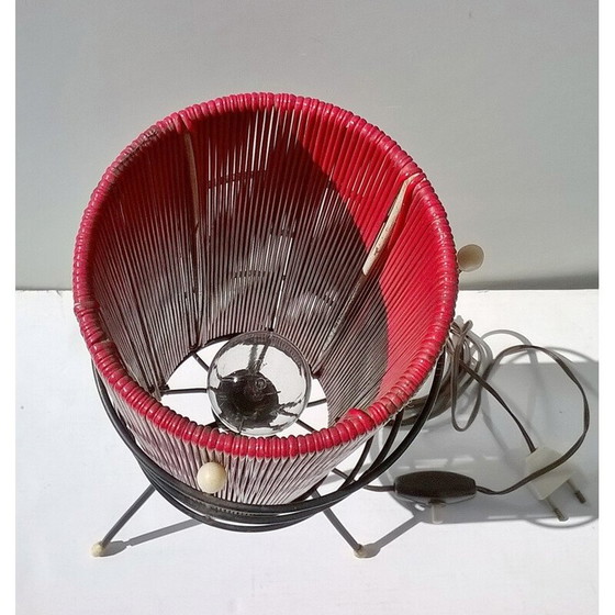 Image 1 of Vintage table lamp with brass tripod base, 1950