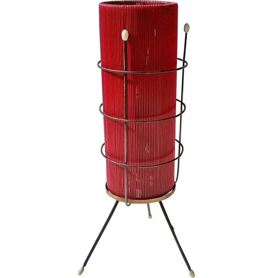 Image 1 of Vintage table lamp with brass tripod base, 1950