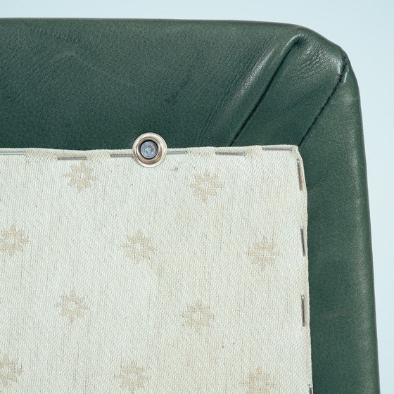 Image 1 of Green Leather Swivel Armchair In The Style Of Artifort, 1950